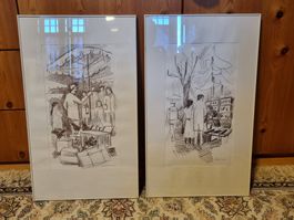 Willi Grüness – 2 signierte Grafiken gerahmt SIKART