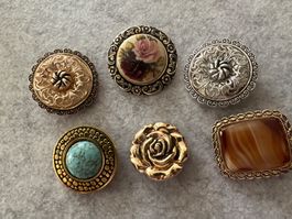 Schal Clips/Brosche Vintage signiert Western Germany