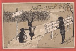 Fröhliche Ostern - 1922 Stempel Affoltern und Illnau
