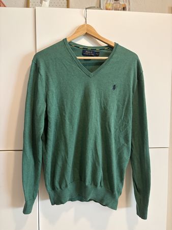 Pull Polo Ralph Lauren vert col V taille M slim fit