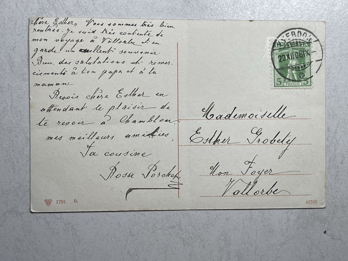 Ansichtskarten: Alte Ansichtskarte mit Rosen, Jahrgang 1908 – Gebraucht aus Strengelbach von Aschatan5 1