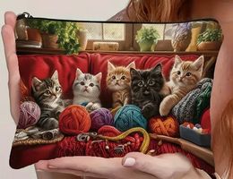 HERZIGE TASCHE, FÜR MAKE UP,STIFTE......VIELE KATZEN NEU