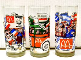 3 alte Coca-Cola Mc Donalds Gläser  von 1982
