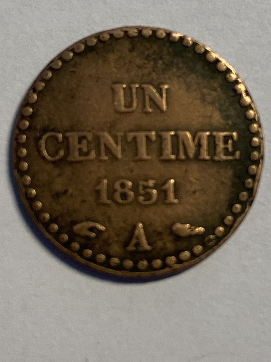 Alle Münzen: France, 1 centime 1851 A cuivre – Gebraucht aus Corsier-sur-Vevey von Ginoarturo 1