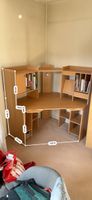 Corner Desk with Shelves Wood Color 1.02m Width