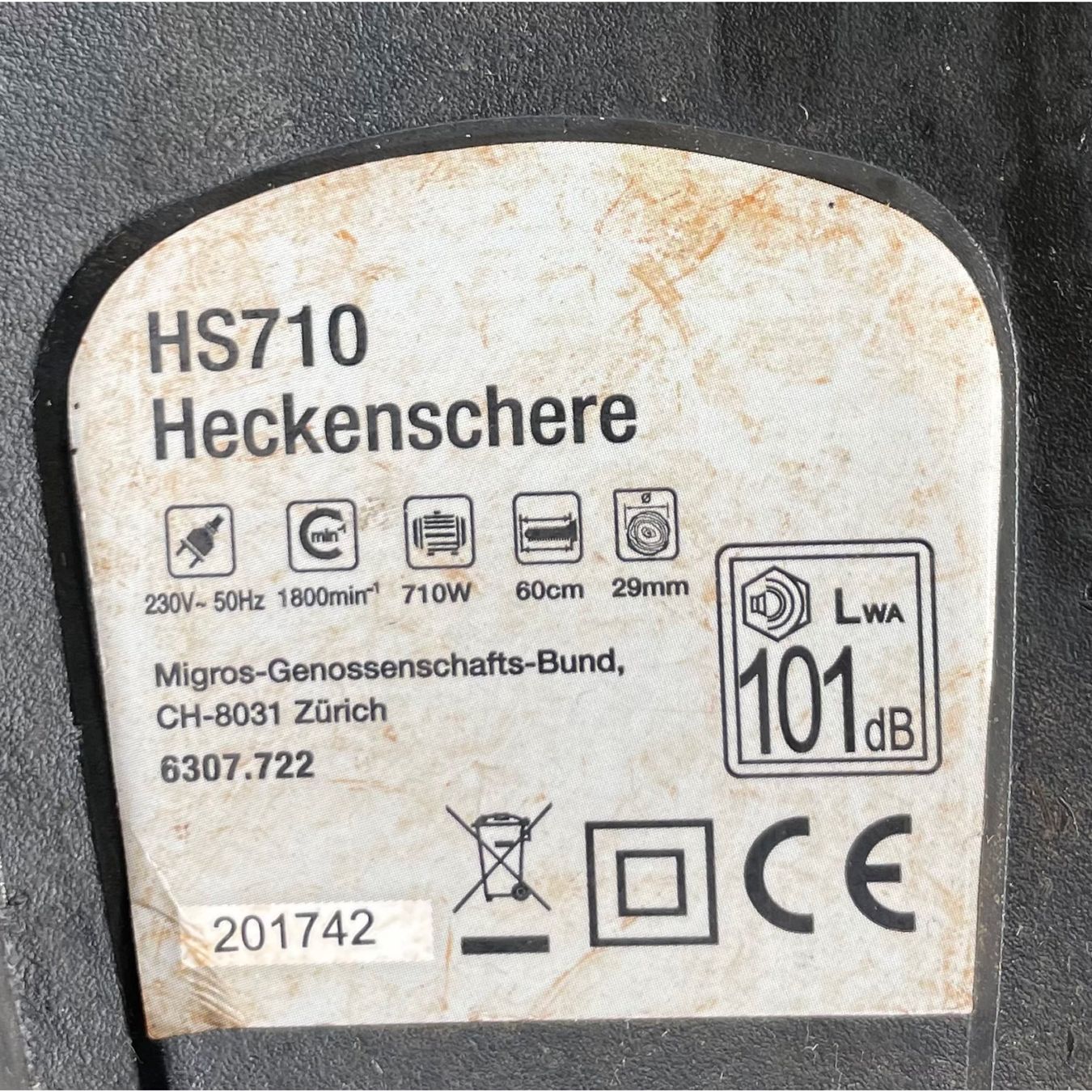 Tutte le macchine: Heckenschere, HS710, 60cm, 29mm, 230V, 710W – Usato da Amriswil venduto da fit8580 6