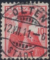 OLTEN STADT 12.VII.11 - Vollstempel auf Helvetia Brustbild