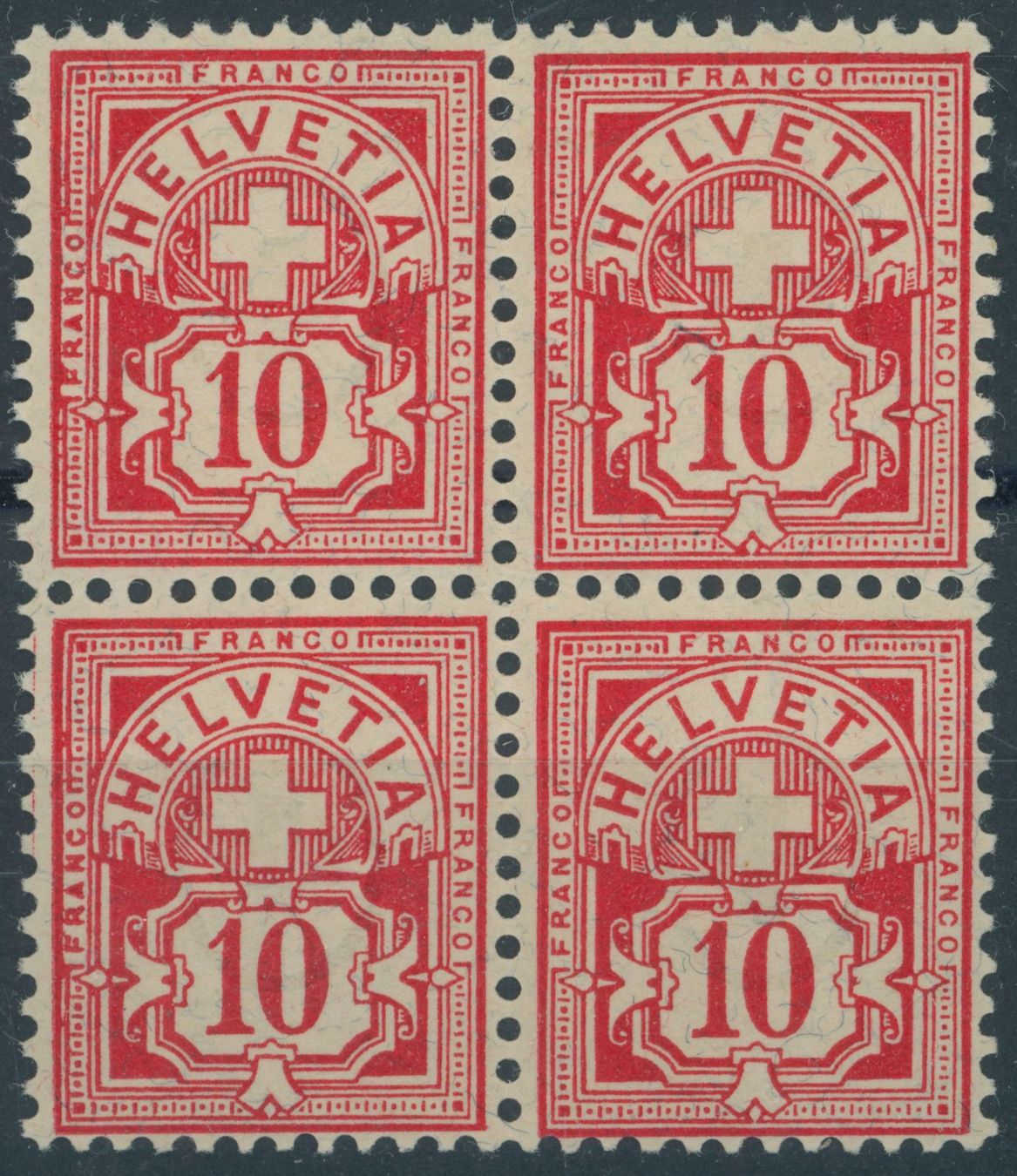 Alle Briefmarken: 1882 - Wertziffer - Viererblock - postfrisch ** – Neu (gemäss Beschreibung) aus Schindellegi von leecollect