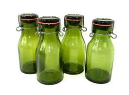 4 grüne, schlanke Einmachgläser « Bülach » -komplett - 0.5L