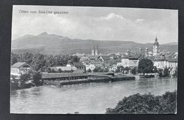 Olten von Süd-Ost gesehen, mit Badeanstalt,  ca. 1920
