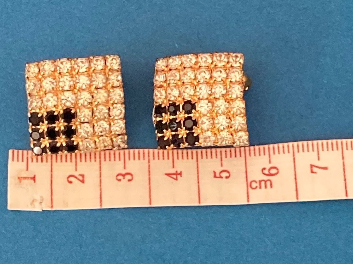 Ohrringe & -stecker: Quadratische Ohrringe Schwarz und weiß – Gebraucht aus Laufen von Trendmarket 8