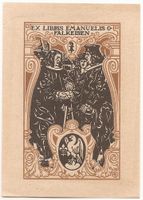 Ex-libris héraldique Emanuel FALKEISEN, Basel, par A. Balmer