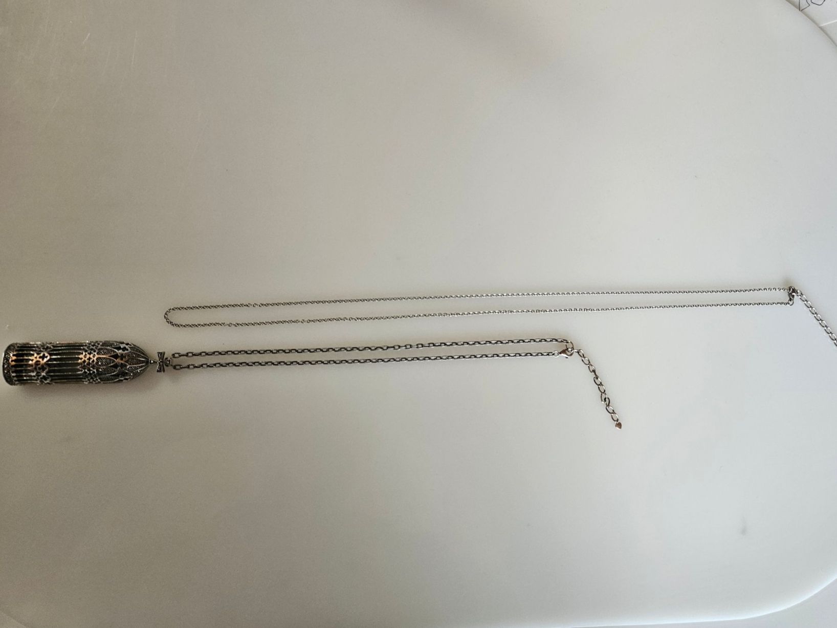 Catenine: Zwei Silber Kette mit "Volieren" Anhänger (70cm und 42cm) – Nuovo (secondo la descrizione) da Winterthur venduto da ste_tcx5 4