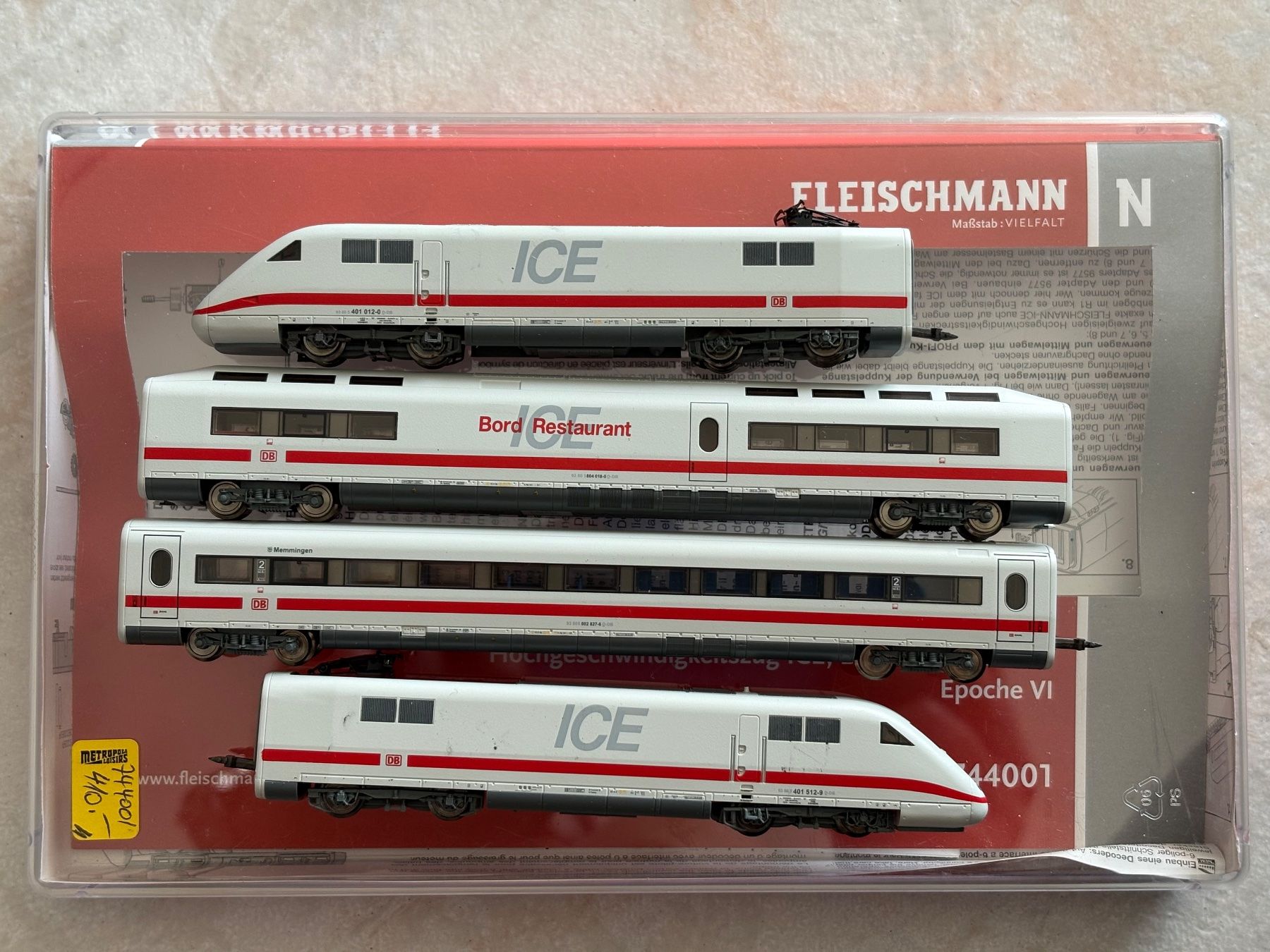 Fleischmann Modellini di ferrovie: Fleischmann 744001 ICE DB 4 Stück – Nuovo (secondo la descrizione) da Hauterive NE venduto da eriamch 2
