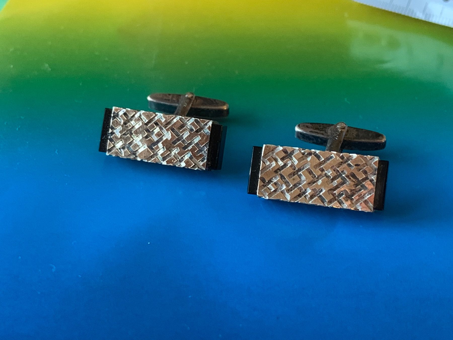 Gemelli: Silber- Manchettenknöpfe onyx goldie – Usato da Dittingen venduto da Bellevista 4