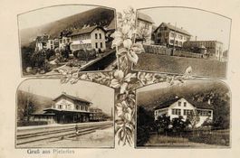Gruss aus PIETERLEN Mehrbildkarte m. Bahnhof BE gel. 1917!