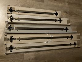5x Vintage Wandbehang-Stangen massiv Messing NEU 80er J.