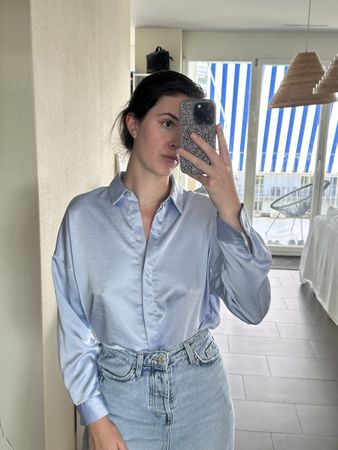 Himmelblau Bluse Zara Gr. XS wie neu