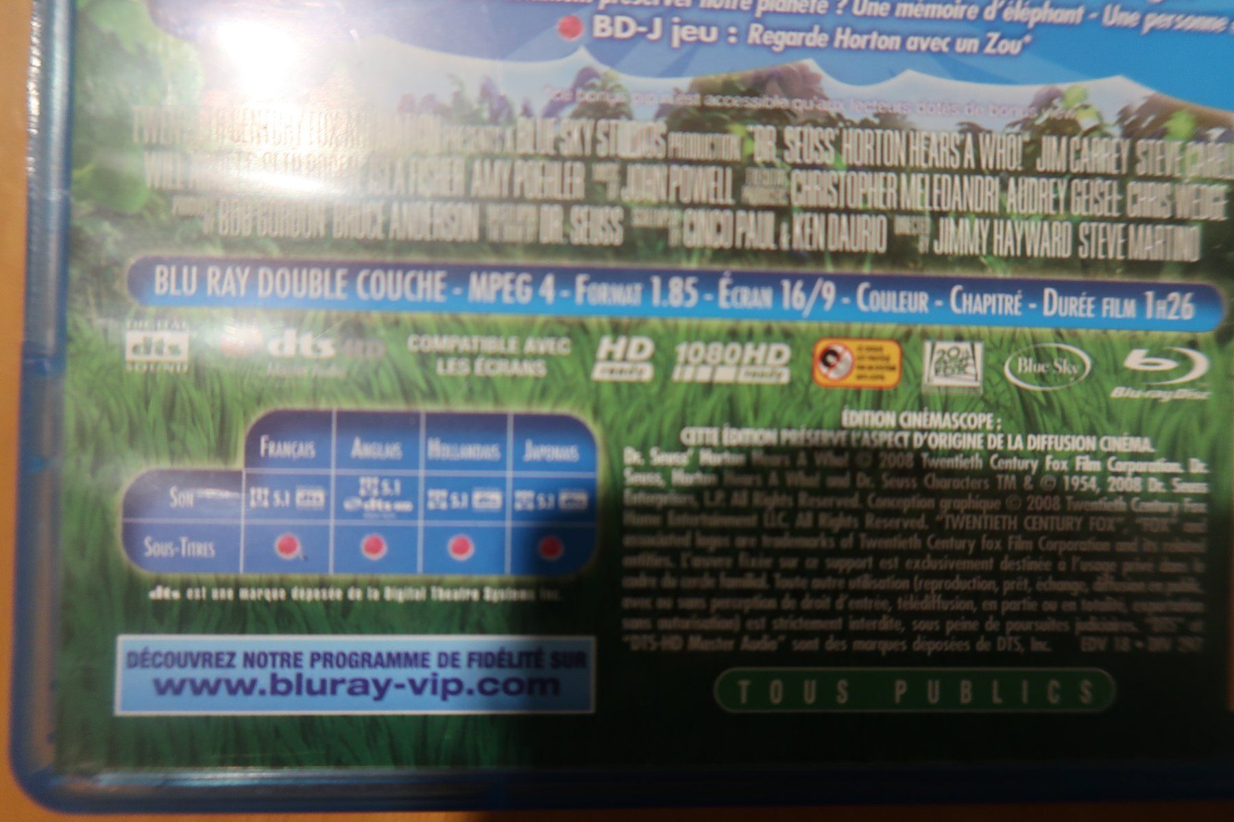 Tutti i DVDs: Blu-ray HORTON         Français Anglais – Usato da Porrentruy venduto da tupatup 6