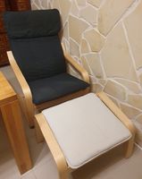 Ikea Sessel Poäng mit Hocker