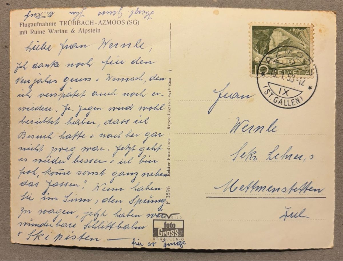 Cartoline postali: Flugaufnahme Trübbach - Azmoos – Usato da Luzern venduto da Balbel 1
