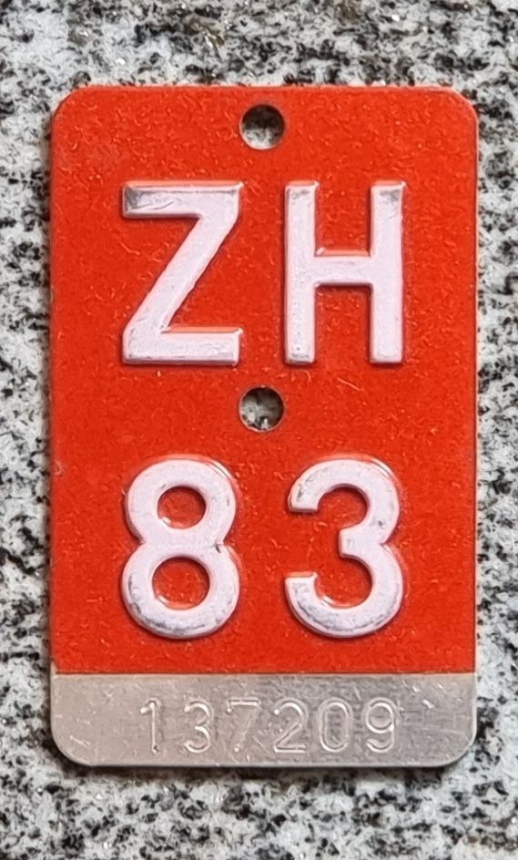 Insegne: Velo - Nummer ZH 83 – Usato da Winterthur venduto da Schoenesausholz