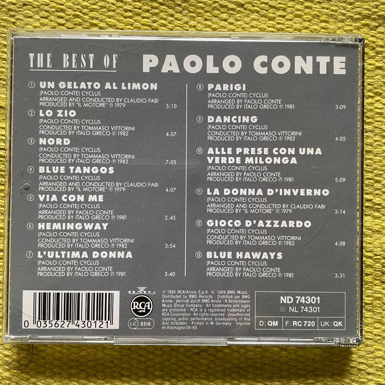 CDs: PAOLO CONTE-BEST OF – Gebraucht aus Rorschacherberg von CD-Roli 1