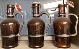 Antike Bierkrug-Flaschen mit Bügelverschluss, 3 Stück