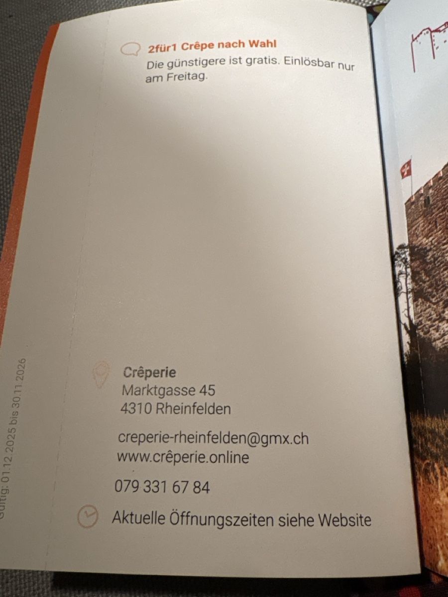 Gutscheine: Sept Bons 2 pour 1 pour Rheinfelden – Neu (gemäss Beschreibung) aus Düdingen von Yellow 2