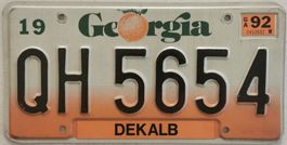 USA Licence Plate Georgia