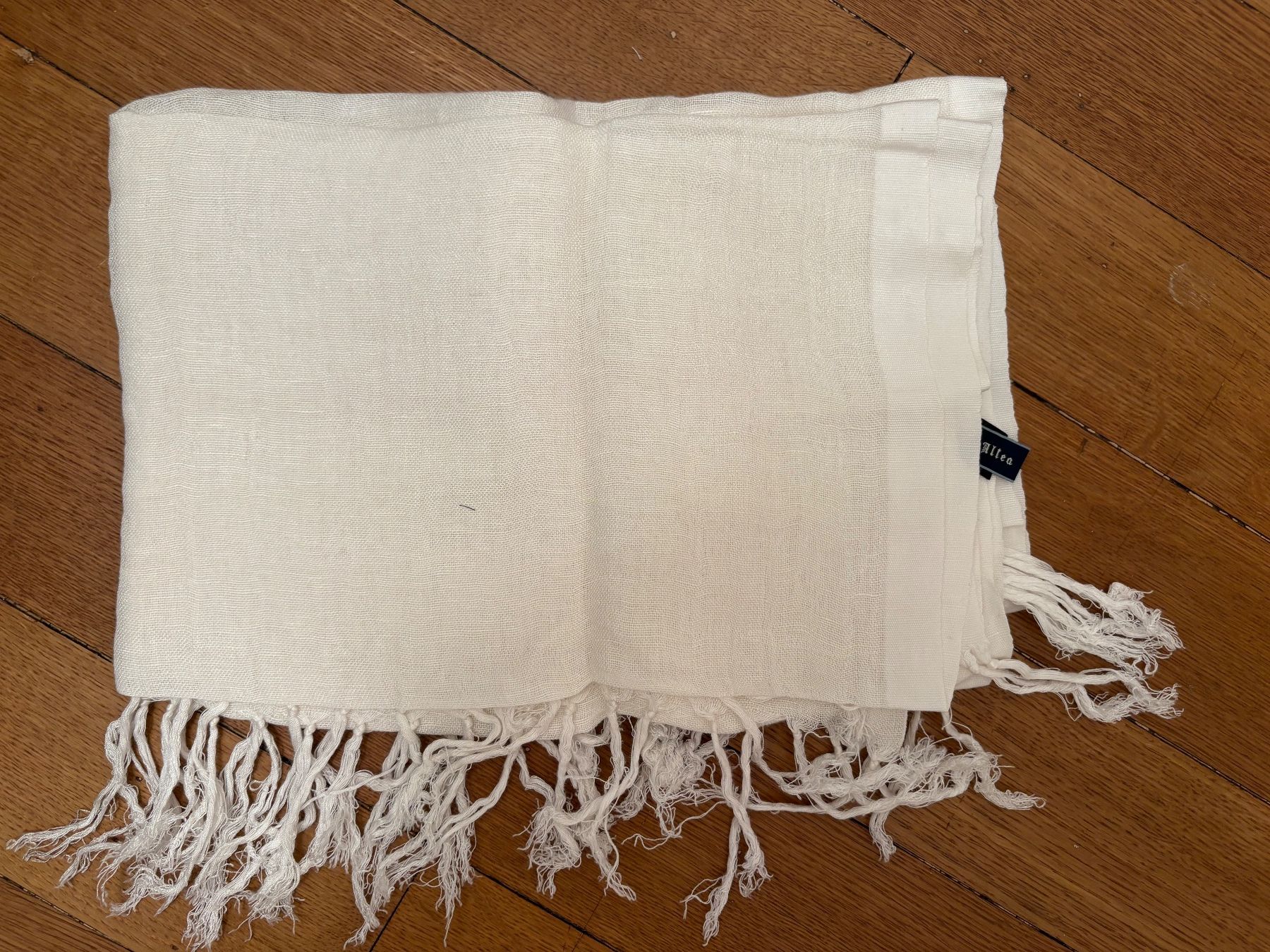Foulard & Sciarpe: Pashmina (Leinen), Marke: Altea, weiss – Usato da Basel venduto da SAF 1
