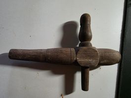antiker Holz Ausschank Zapfen Hahn