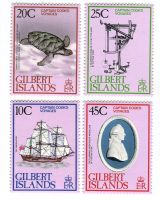 Briefmarken Schiffe. James Cook. Gilbertinseln