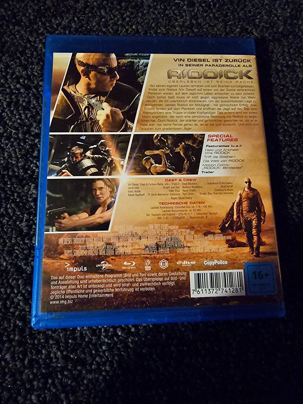Tutti i DVDs: Riddick - Überleben ist seine Rache - Blu-ray Disc – Usato da Ruswil venduto da jan_bxl5 1