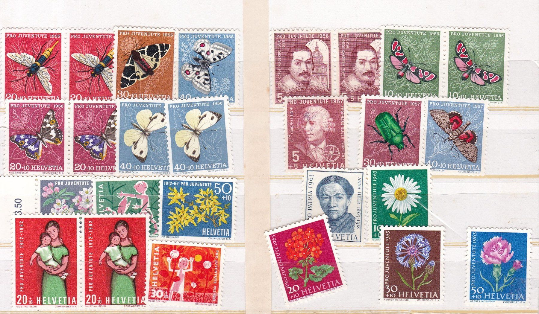 Tutti i francobolli: Pro Juventute Lot ab 1940, postfrisch mit Viererblocks – Usato da Münchwilen AG venduto da Nesar 3