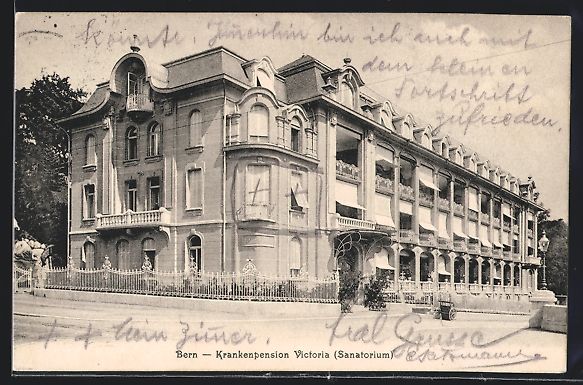 Cartoline postali: Bern, Krankenpension Victoria (Sanatoriu – Usato da Berlin venduto da bartko-reher