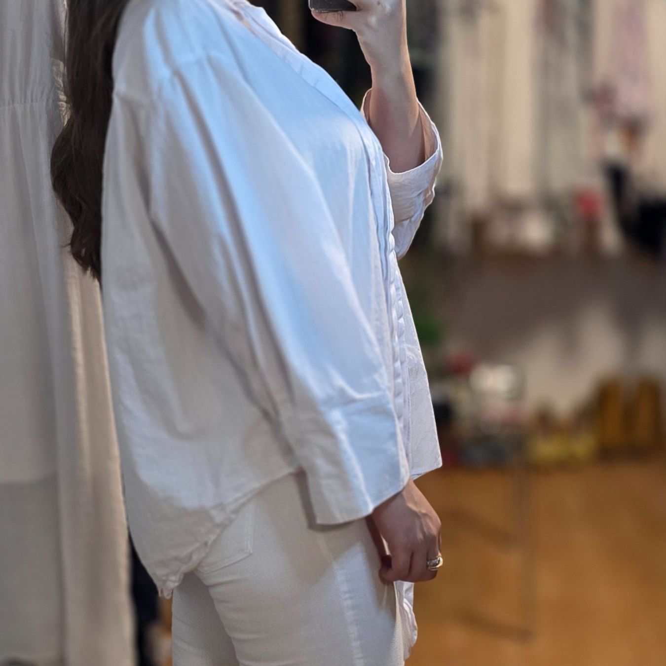 H&M Camicette: H&M Bluse weiß Schleife Gr.L Oversize – Usato da Wald ZH venduto da CapLux 1