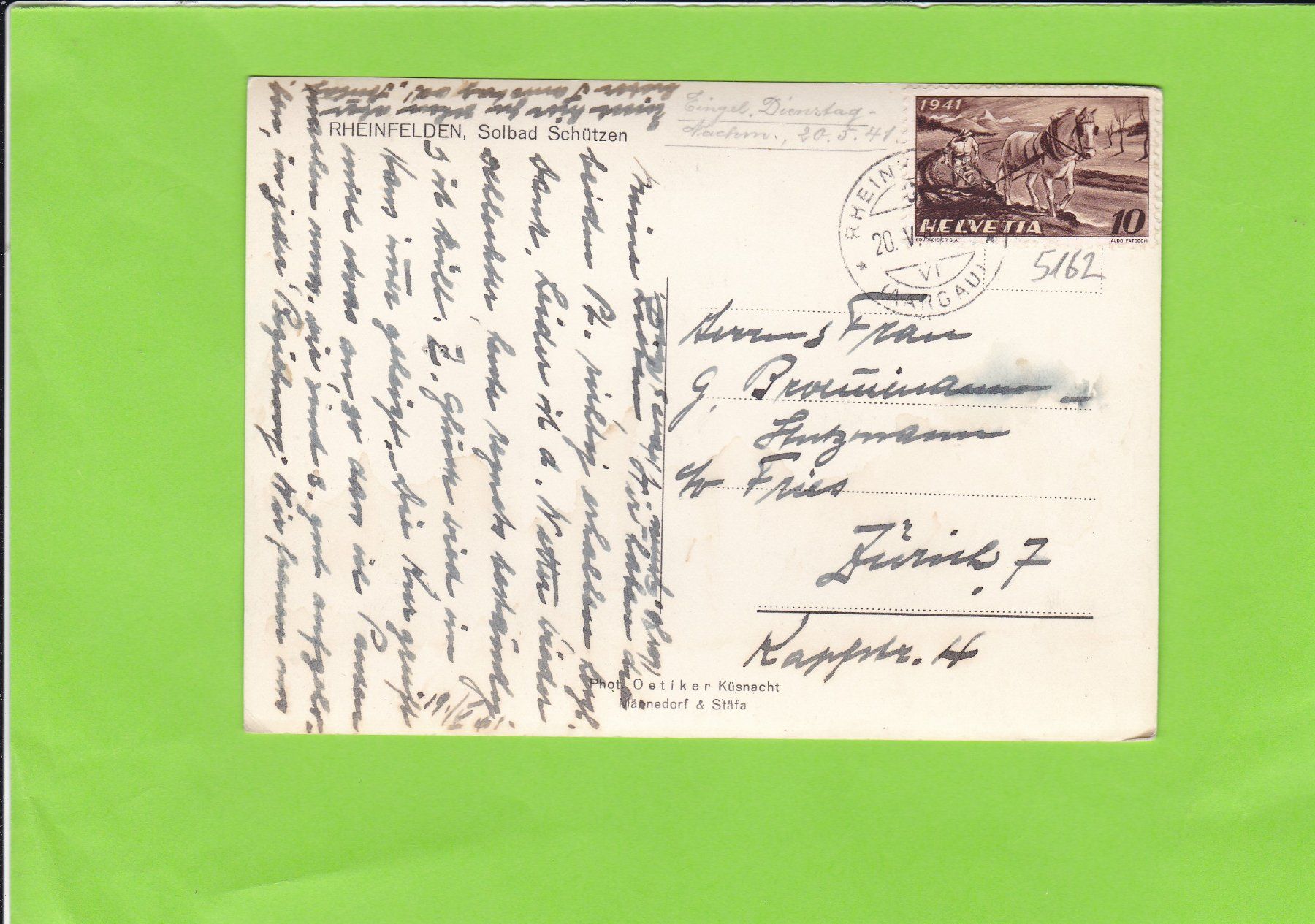 Cartoline postali: Rheinfelden-Solbad Schützen – Usato da St. Peterzell venduto da neckertal 1