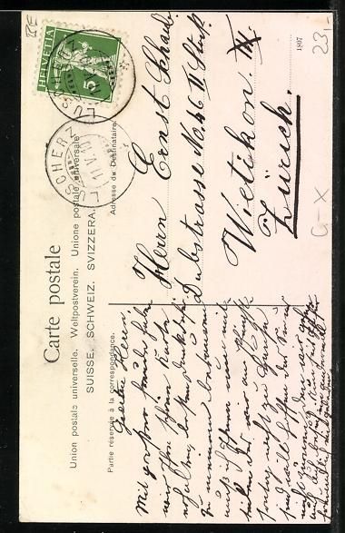 Cartoline postali: Lüscherz, Strassenpartie im Ort, Bewohn – Usato da Berlin venduto da bartko-reher 1