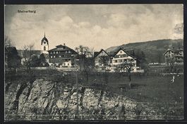 Steinerberg, Ortspanorama mit Turm und F