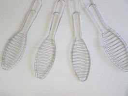 4 Fischgrills aus rostfreiem Stahl, neu