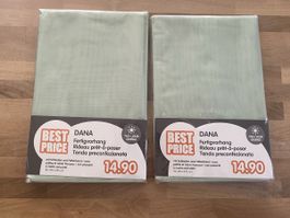 2x Fertigvorhang DANA 80-140x245cm hellgruen NEU