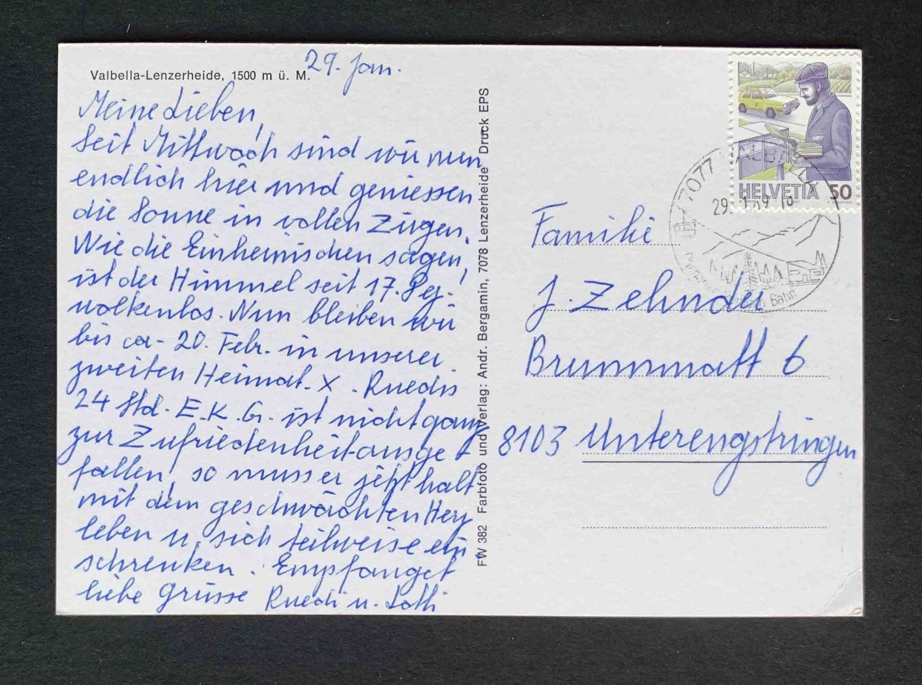 Cartes postales: AK Valbella Lenzerheide – D'occasion à Goldau par artelier1 1