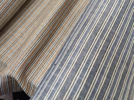 Leinen & Lurex Fischgrat 1.5x1.50m jeans blau-weiss-schwarz