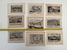 9 Sehr Alte Stadtpläne aus den 17. Jahrhundert (ca 1650)