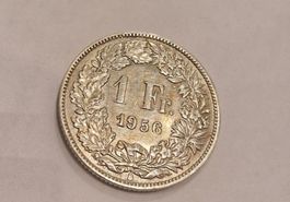 1 Franken 1956 Silbermünze