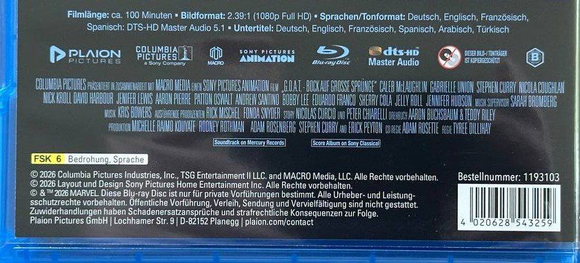 Tutti i DVDs: G.O.A.T. - Bock auf grosse Sprünge - Blu-ray - Top Zustand! – Usato da Beringen venduto da Mantafisch1 2
