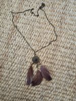 Sautoir bohème plumes marron