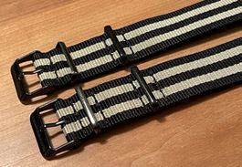 2 Stk. Vintage NOS Uhren Nato Armband Bandanstoss 22mm NEU