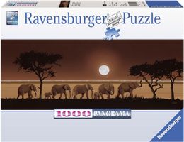 RAVENSBURGER PUZZLE - 1000 Teile - Elefanten in der Savanne